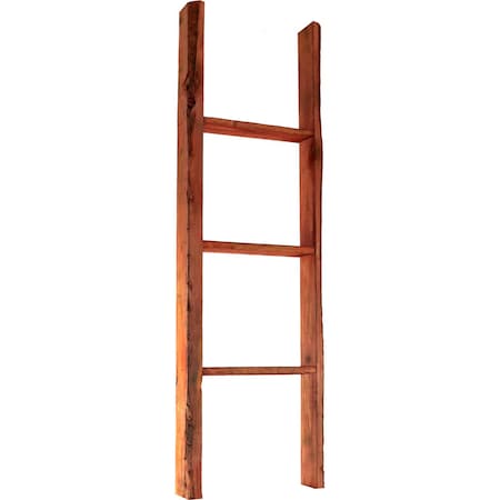15"W x 48"H x 3 1/2"D Vintage Farmhouse 3 Rung Ladder, Barnwood Decor Collection, Salvage Red